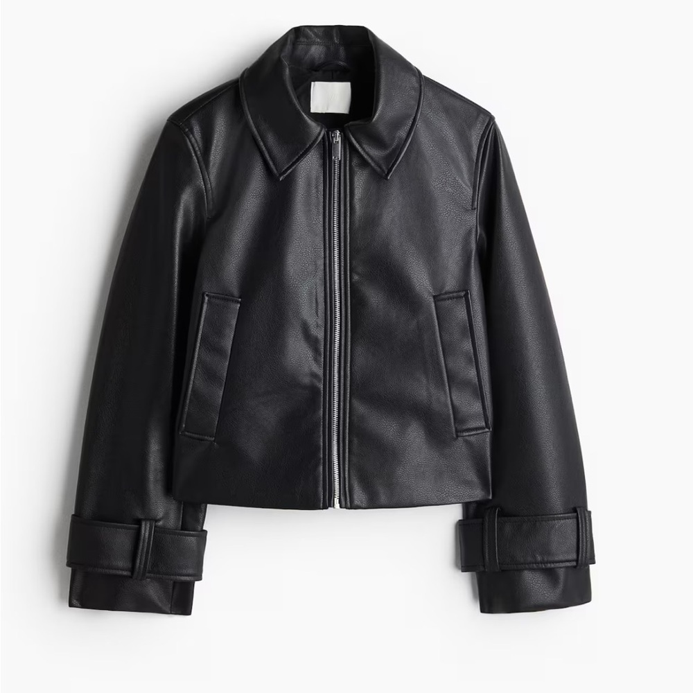 Black faux Leather Women's Jacket H&M sold out